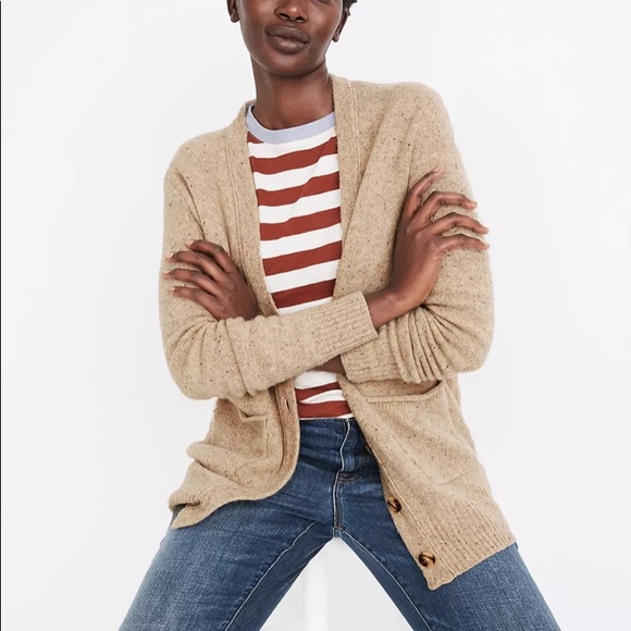 Madewell Sweaters - Madewell Donegal Maysfield Cardigan Sweater Tan Wool V-Neck Button Front Size XS